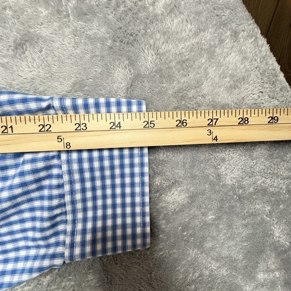 IZOD Men's 3XL Blue & White Check Button Down Dress Shirt Roomy Plus SEE DESCRIP - Picture 14 of 14